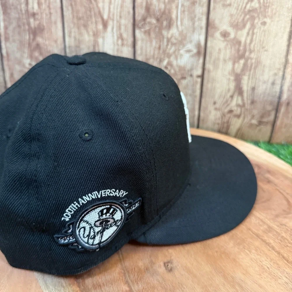 New Era 9FIFTY New York Yankees Hat Mens One Size Black 100th Anniversary Patch